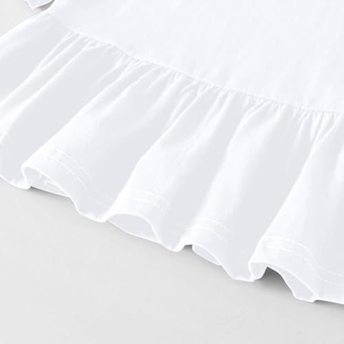 Girl's Loose Babydoll Peplum Top Kids Bell Sleeve Blouse 2025 Basic Lightweight Solid Color Casual Tee Tops Shirts4