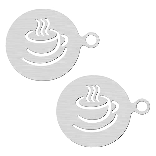DOITOOL Latte Art Stencils 2pcs Decorative Stencils for Latte Art Cappuccino Templates Milk Foams Templates