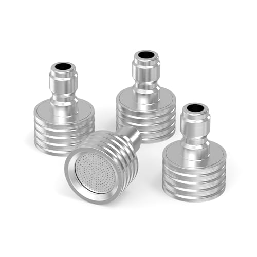 MEANLIN 4Pcs 0.3mm Hole Stainless Steel Pressure Washer Nozzle Tips with 1/4" Quick Connect Adapter, Soft Rain Shower Spray Head for Car Washing, Garden Watering and Tire Detailing Cleaning