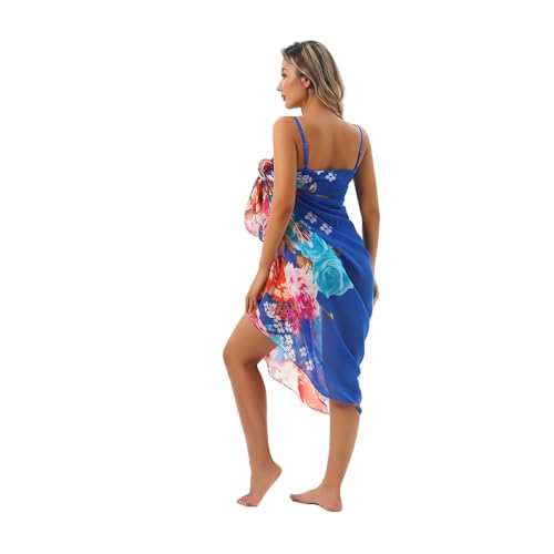 Womens Beach Sarongs Chiffon Printed Cover Ups Pareo Sheer Bikini Swimsuit Wraps for Swimwear3