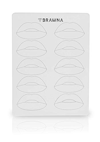 BRAWNA Black Lip Practice Skin for PMU machine 5pcs | Microblading Practice Skin for Permanent Makeup Artists | Microblading Supplies | PMU kit | Fake Silicone Sheets to Practice Lip Tattoo