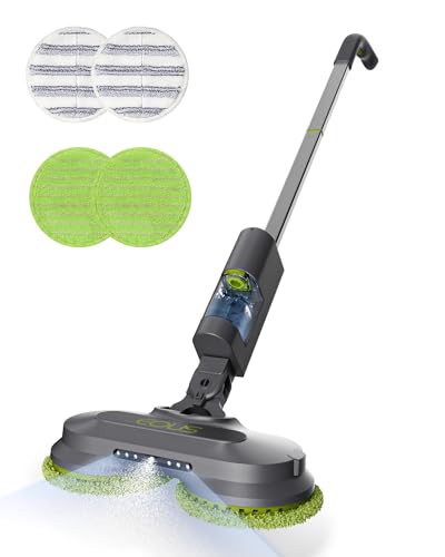Image of Cordless Electric Mop, Lightweight Electric Floor Mop with Detachable Water Tank, Water Sprayer & LED Headlights, Self-Propelled Floor Cleaner for Hardwood Tile Laminate Floor, Long-Lasting Battery