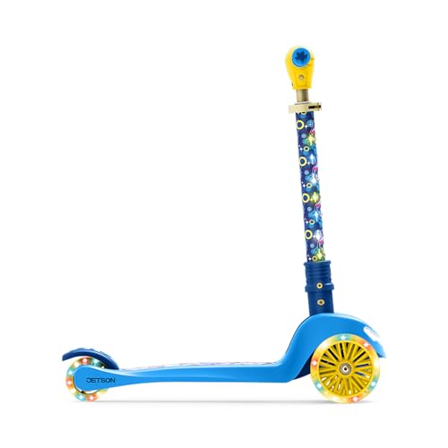 Image of Jetson Character Kids Kick Scooter, LED Lights on Stem & Light-Up Wheels, Lightweight Frame, Height-Adjustable Handlebar, Lean-to-Steer System, Easy-Fold Mechanism
