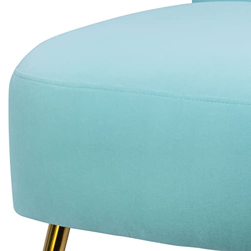 Lovspatio Armless Accent Chair,Floral Pattern Corner Chair,Linen Fabric Living Room Chair With Thick Sponge Cushion And Metal Legs (Green) #TOP6