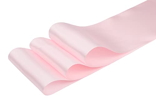 Fondersy 100mm X 22M Double Faced Satin Ribbon Lt. Pink Polyester Ribbon for Gift Wrapping Wedding Decoration Floral Arrangement Crafts - Image 2