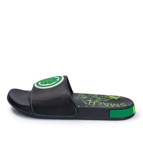 Image of Marvel Men's Slides - Official Spiderman, Deadpool, Wolverine & Hulk Lightweight Non-Slip Comfort Sandals, Sizes 6-13