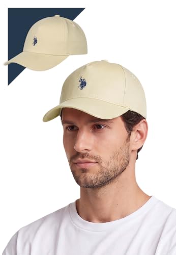 U.S. POLO ASSN. Unisex Cap (One Size) Baseball-Style mit verstellbarem Strapback - P023 - Beige-OneSize
