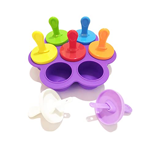 MIEWAA Eisformen Eiswürfelform Silikon Wiederverwendbar eis am Stiel Mini Eisform Ice Cube Tray Kinder Lila Cover