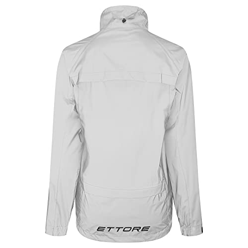 Ettore Damen Radsportjacke wasserdicht atmungsaktiv High-Vis reflektierende Silber - Night Glow - 40 EU, 14 UK