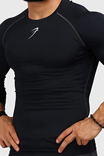 Image of FUAARK Men's Full Sleeve Compression T-Shirt - Athletic Base Layer for Fitness, Cycling, Training, Workout, Tactical Sports Wear