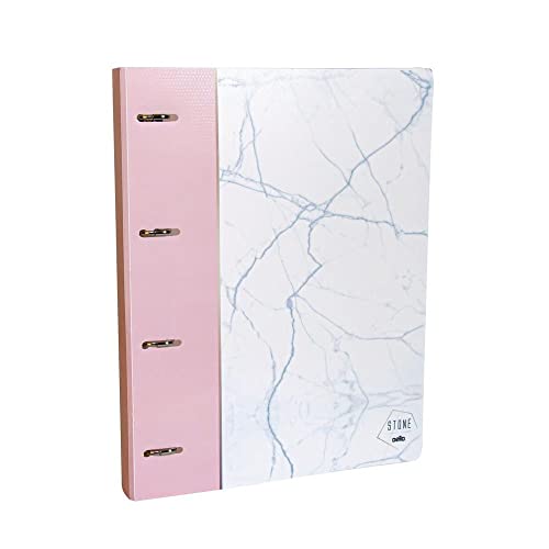 Pasta Fichário A4 com 4 Argolas Stone Rosa Claro - Dello