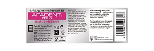 APADENT® PERIO Remineralisierende Nano-Hydroxyapatit Zahncreme - speziell für zusätzlichen Schutz und Pflege des Zahnfleisches | 60 g | Zahnfleischpflege Typ | Salziger Minz-Geschmack – Bild 4
