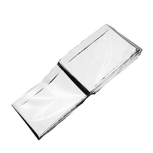 BCOATH 5Pcs Thermal Emergency Blankets Reflective Survival Blankets for Outdoor Use Camping Hunting Silver Efficient Heat Retention Lightweight Design