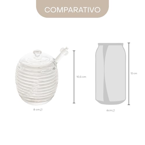 Meleira de Cristal C/Pegador e Tampa Colmeia 210ml Lyor Transparente
