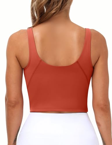 Image of THE GYM PEOPLE Womens' Sports Bra Longline Wirefree Padded with Medium Support