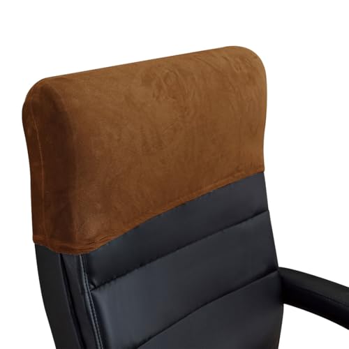 Housse extensible pour appui-tête de chaise de bureau – Protecteur de dossier élastique minimaliste épais et doux de couleur unie, housse pour chaise...