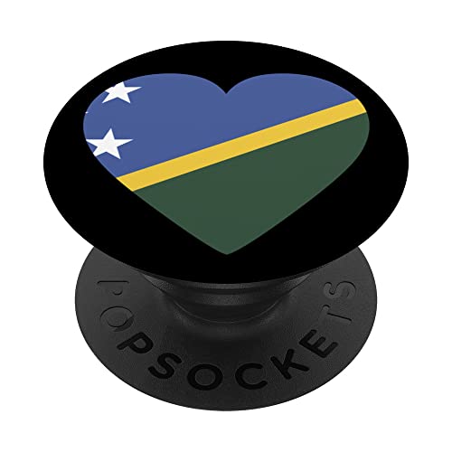 National Flag of Solomon souvenir gift for men women PopSockets Swappable PopGrip, Black