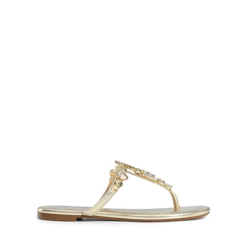 DREAM PAIRS Flip Flops for Women Dressy Rhinestone T-Strap Thong Sandals for Summers Dress Beach2