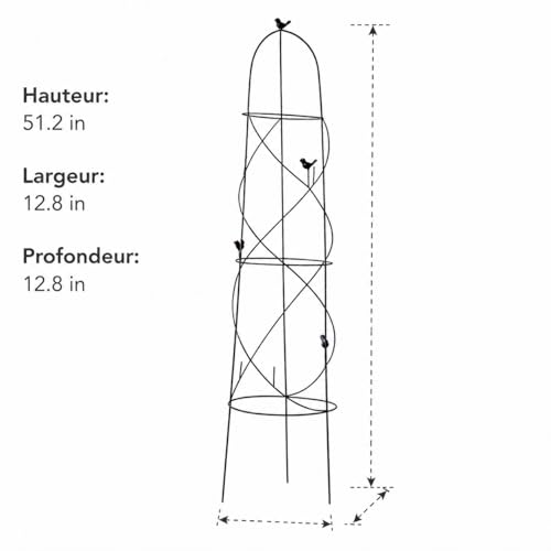 Support tuteur plantes grimpantes balcon arche extérieure fer 130 cm - 7