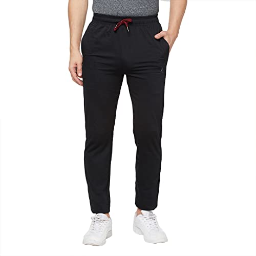 Image of sporto Anthra Melange Modern Slim Fit Track Pants for Men with Zippered Pockets