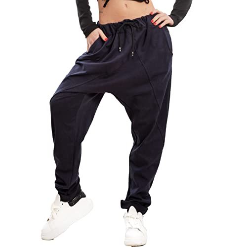  Toocool Pantaloni Donna garzati Tuta Cavallo Basso Turca Harem Sarouel MS-50216 [Taglia Unica,Blu Scuro]