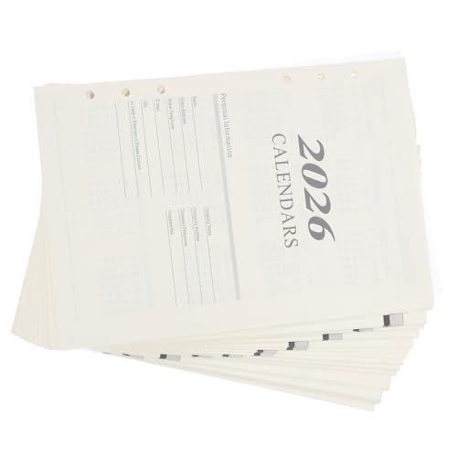 Homoyoyo Loose Leaf Planner Refills with Prepunched Monthly Pages Refillable Notebook Inserts for Organized Daily Office Planning Smooth Writing Paper