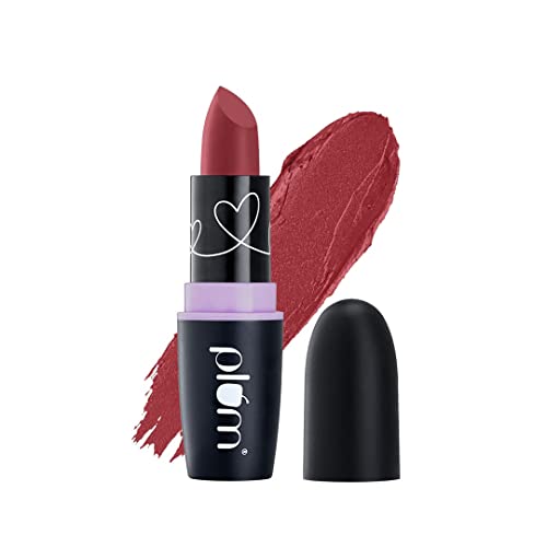 Plum Matterrific Lipstick, Highly Pigmented, Nourishing & Non-Drying, 100% Vegan & Cruelty Free, Jazzberry-127 (Dusty