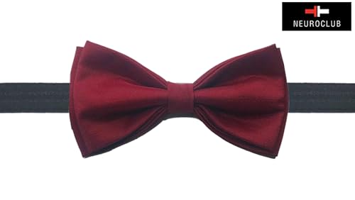 Image of Bow Tie for Men Classic Solid Colour Pre-Tied Satin Formal Tuxedo Bowtie Adjustable Length Clip on Design for Adults Elegant Double Fold Ties for Boys and Men's Party Accessories