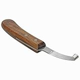 Equine Care Left-Handed Hoof Knife – Razor Sharp Short J2 Steel Blade, Professional Farrier Tool for Horse Hoof Trimming, Goats, Sheep & Livestock | Ergonomic, Rust-Resistant Wooden Handle.