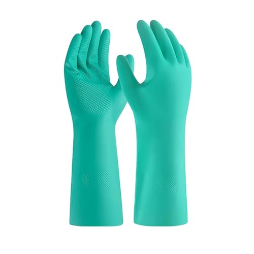 Guantes De Limpieza Guantes de nitrilo for solventes, resistentes al aceite, antideslizantes, herramientas de limpieza química for el hogar, guantes largos impermeables, 1 par Para Tareas Del Hogar Y
