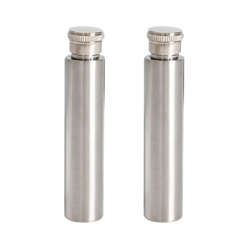 GSHLLO 2 Pcs 30ml Stainless Steel Flask Tube Small Metal