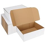 HORLIMER 12x9x4 Shipping Boxes Set of 25, White Corrugated Cardboard Mailer Box for Packing Small Business