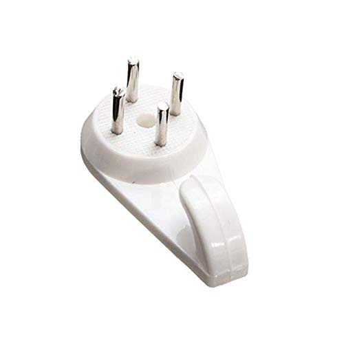 Art Street Hard Plastic White Set of 25 White 4-Pin Seamless Nail for Photo Frame Wall Picture Frame Hooks Hangers (Set of 25, 4 Pin)