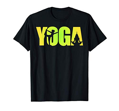 YOGA Vintage Sunset Text Funny YOGA Peace Summer Namaste Camiseta