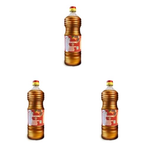 Image of Patanjali Pure Mustard Oil, Natural Kachi Ghani, Sarso ka Tel, Healthy Cooking Oil for Daily Use - 1L (Pack of 3)