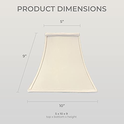 Image of Royal Designs, Inc. Regal Series Square Bell Lamp Shade, 5 x 10 x 9, Beige, Set of 2