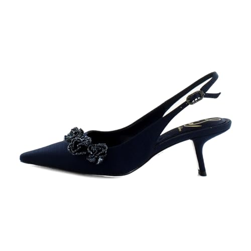 Sam Edelman Bianka Flora Slingback Women's Heels Midnight Blue Fabric2