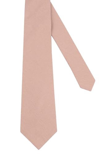 Image of Mens Linen Tie Set - Solid Necktie with Pocket Square