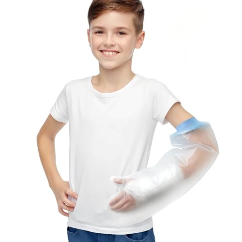 Xuzzry Waterproof Kids Cast Cover for Shower Arm, Reusable Arm Cast Protector for Kids, Keep Wounds Dry - Elastic Seal for Wrist, Elbow, Finger, Hand & Forearm, Comfortable & Durable【2025 New Design】