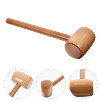 Image of Mini Wooden Hammer for Boy Girl Ergonomic Design Egg Crab Smashing Tool for Kitchen Use High-Grade Material
