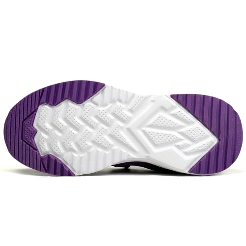 Boyuwarm Kids Athletic Tennis Shoes, Lightweight Running Sneakers, Non-Slip Sport Shoes, Boys Girls (Purple, Big Kid, 3, Numeric, US Footwear Size System, Medium)