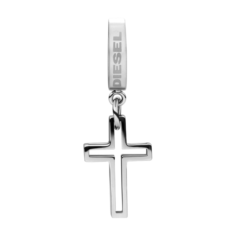 DIESEL Ohrringe Kreuz – Edelstahl, silber (DX1333040)