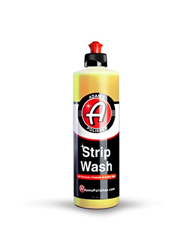 Adams Polishes Strip Car Wash Soap (16 oz) - Sealant & Wax Remover Shampoo Salt Remover Presoak & Acidic Wash | Thick Suds For Use Cleaning Kit Foam Cannon Foam Gun Sponge Mitt Chamois
