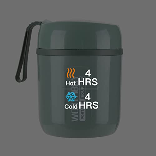 Yiunepa Insulated Food Jar For Adult With Foldable Spoon, 16Oz Food Thermos, Thermos Hot Food Containers For Lunch For School Office Picnic Travel (Green) #TOP4