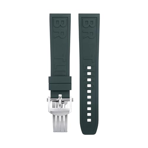 TPUOTI �\�t�g�V�R�t�b�f�S�� FKM ���o�[���^�[ �E�H�b�`�o���h 22mm �u���C�g�����O�X�g���b�v �v���t�F�b�V���i�� Superocean Navitimer �u���X���b�g �o�^�t���C�o�b�N��(�O���[��)