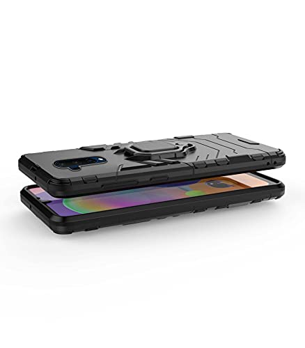 Image of Pikkme D5 Tough Armor Bumper Back Cover Case for Oneplus 7T Pro |Ring Holder & Kickstand in-Built (Black)