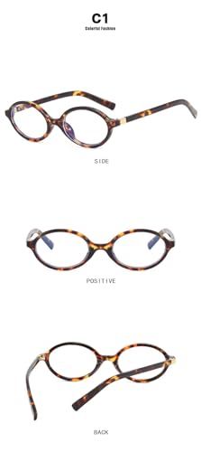 Oval Small Frame Retro Plain Eyeglasses Frame for Women Small Oval Sunglasses Sunglasses for Women Men Fashion Retro 90s Vintage Shades, Brown