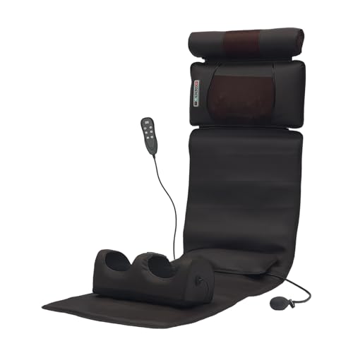 Zoobotanica Tappetino massaggiante con funzione termica, massaggiatore per piedi, massaggio a tutto il corpo, lettino da massaggio con airbag lombare regolabile, cuscino massaggiante per schiena