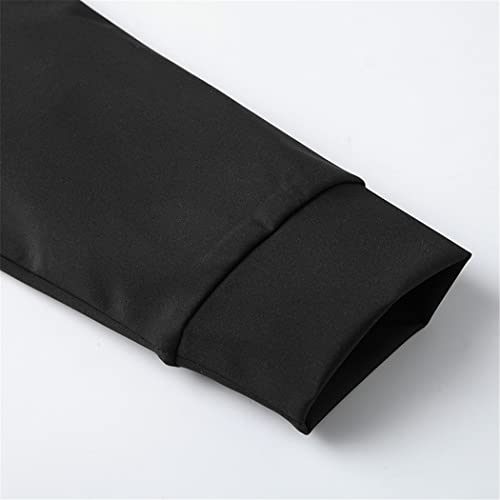 Polo noir manches longues grande taille vêtement ample coton - 5