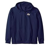 Georgia Tech Yellow Jackets Left Chest Icon Navy Zip Hoodie